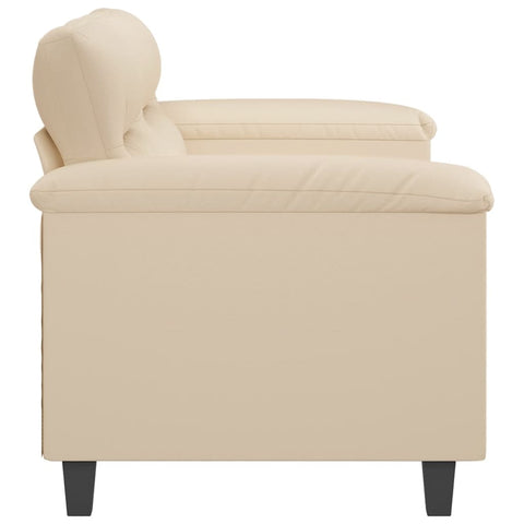 2-Sitzer-Sofa Creme 140 cm Mikrofasergewebe