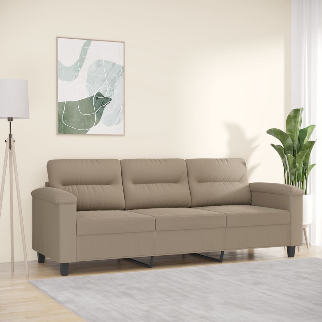 3-Sitzer-Sofa Taupe 180 cm Mikrofasergewebe