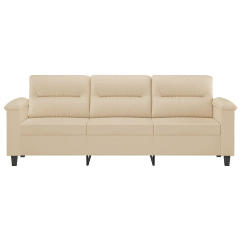 3-Sitzer-Sofa Creme 180 cm Mikrofasergewebe