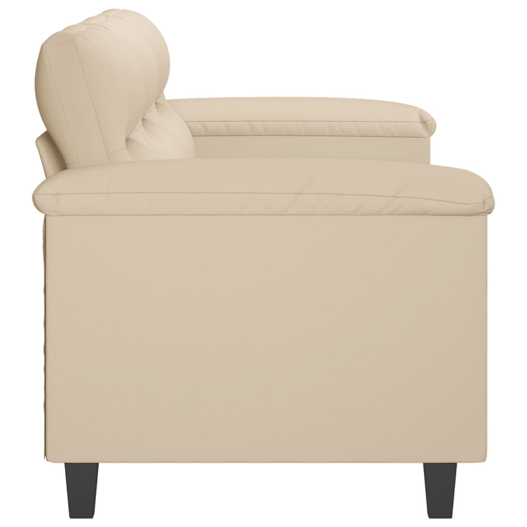 3-Sitzer-Sofa Creme 180 cm Mikrofasergewebe