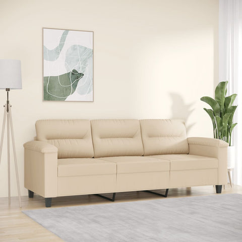 3-Sitzer-Sofa Creme 180 cm Mikrofasergewebe