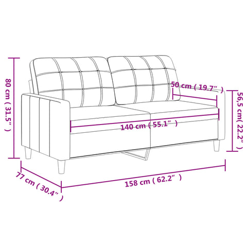 2-Sitzer-Sofa Hellgrau 140 cm Stoff