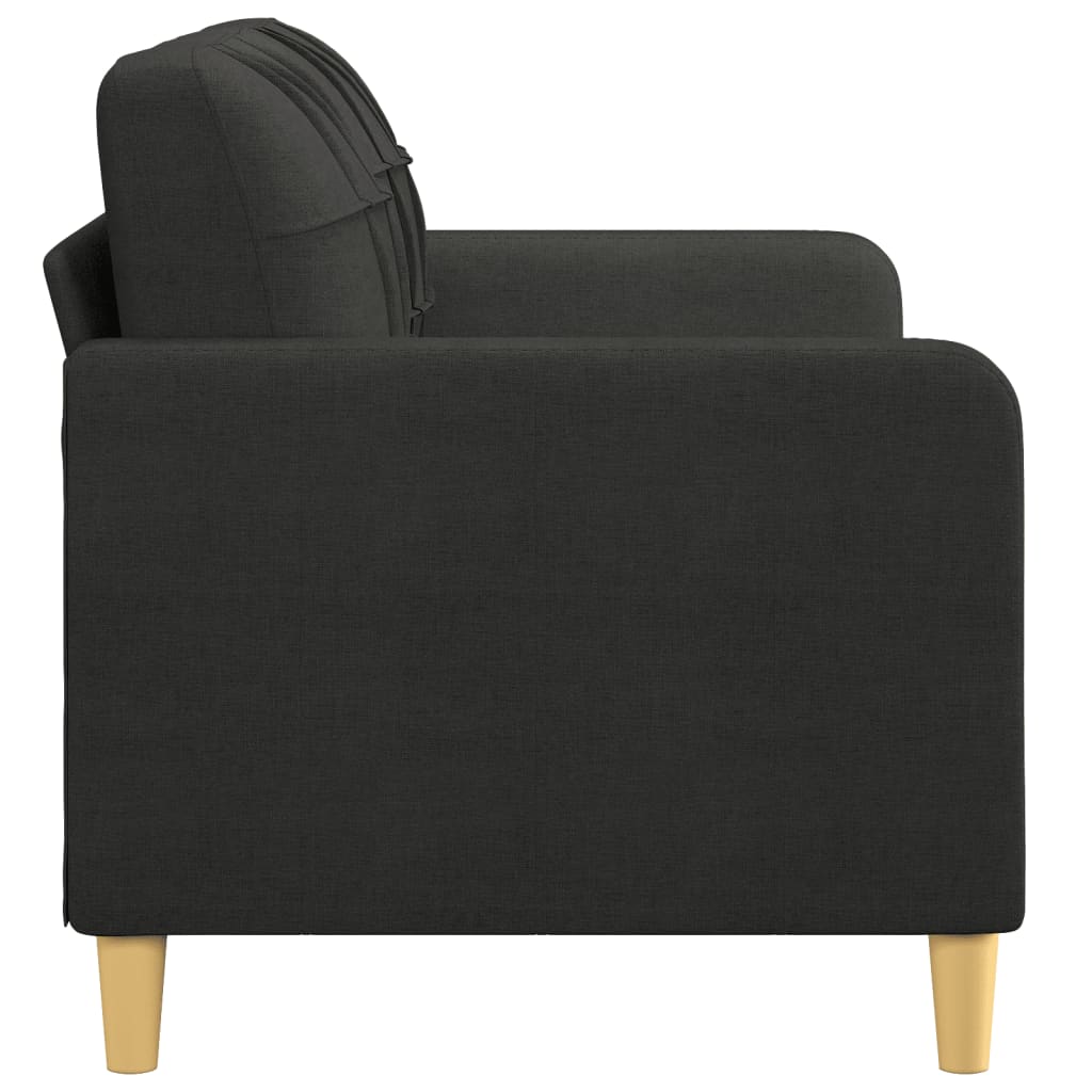 2-Sitzer-Sofa Schwarz 140 cm Stoff