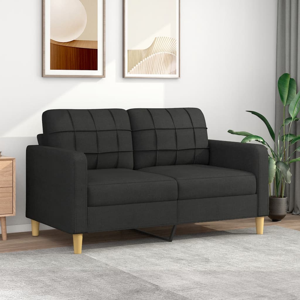 2-Sitzer-Sofa Schwarz 140 cm Stoff