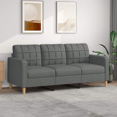 3-Sitzer-Sofa Dunkelgrau 180 cm Stoff