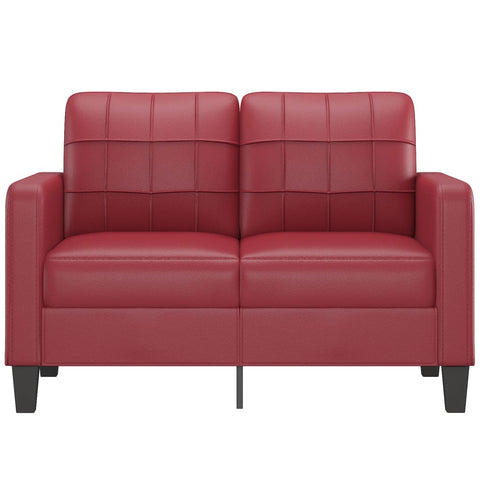 2-Sitzer-Sofa Weinrot 120 cm Kunstleder