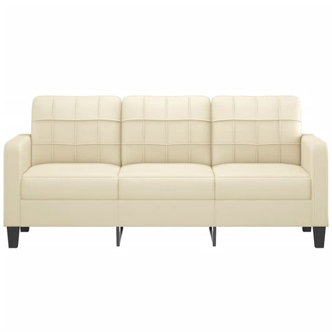 3-Sitzer-Sofa Creme 180 cm Kunstleder