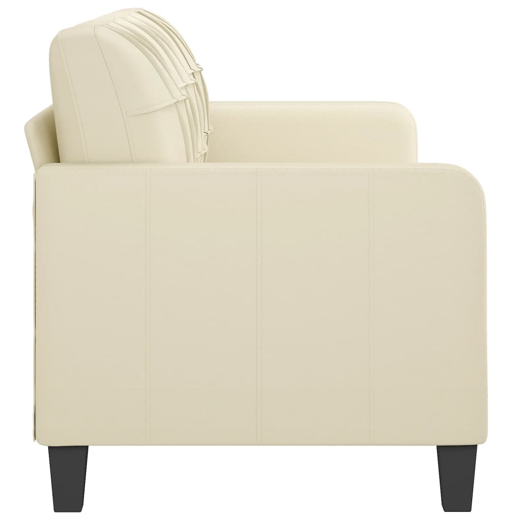 3-Sitzer-Sofa Creme 180 cm Kunstleder