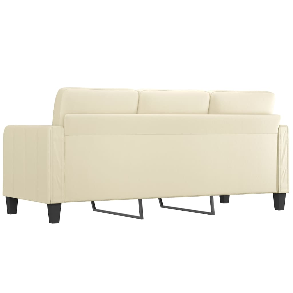 3-Sitzer-Sofa Creme 180 cm Kunstleder