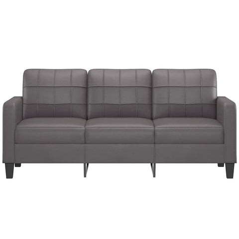 3-Sitzer-Sofa Grau 180 cm Kunstleder