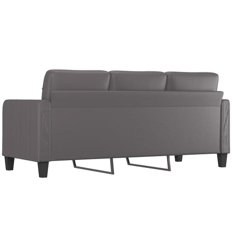 3-Sitzer-Sofa Grau 180 cm Kunstleder