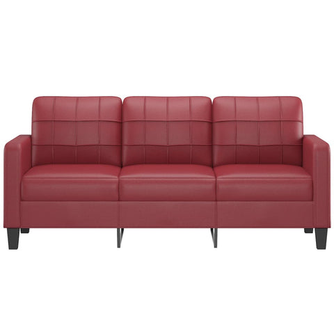 3-Sitzer-Sofa Weinrot 180 cm Kunstleder