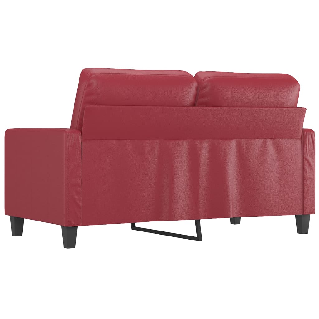 2-Sitzer-Sofa Weinrot 120 cm Kunstleder