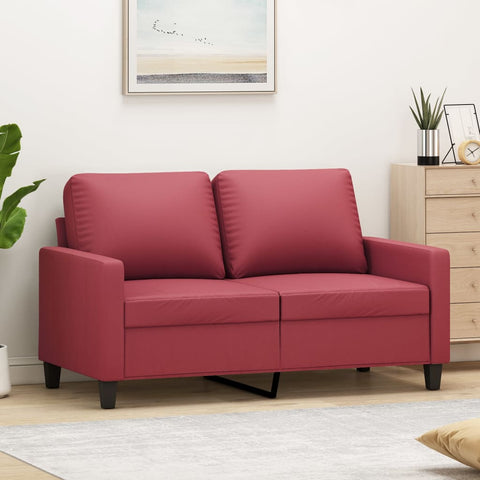 2-Sitzer-Sofa Weinrot 120 cm Kunstleder