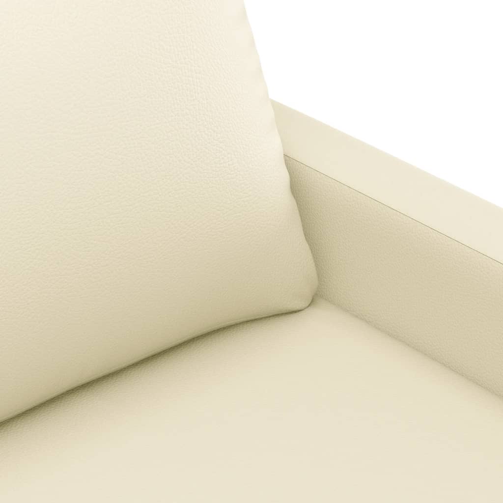 2-Sitzer-Sofa Creme 140 cm Kunstleder