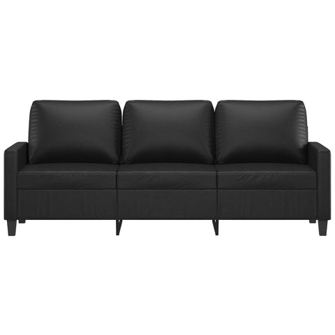 3-Sitzer-Sofa Schwarz 180 cm Kunstleder