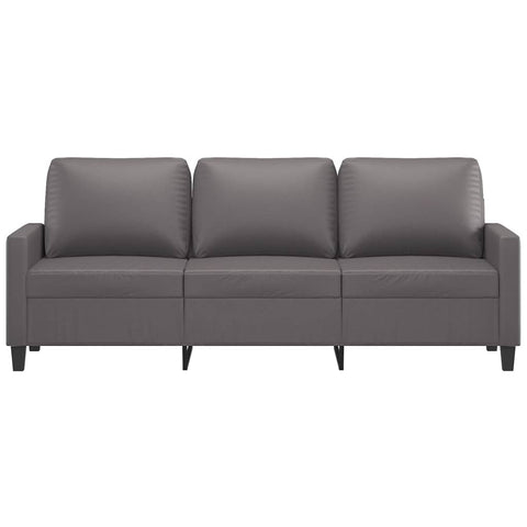 3-Sitzer-Sofa Grau 180 cm Kunstleder