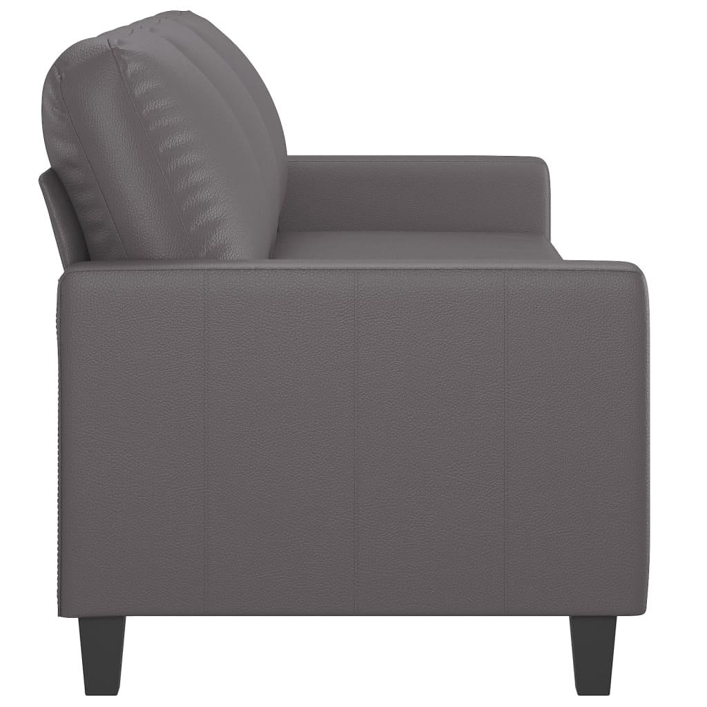 3-Sitzer-Sofa Grau 180 cm Kunstleder