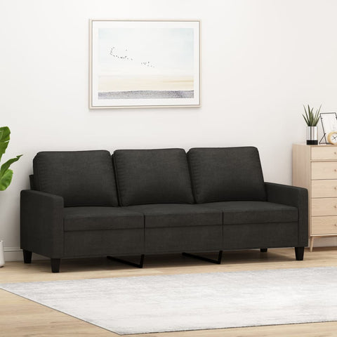 3-Sitzer-Sofa Schwarz 180 cm Stoff