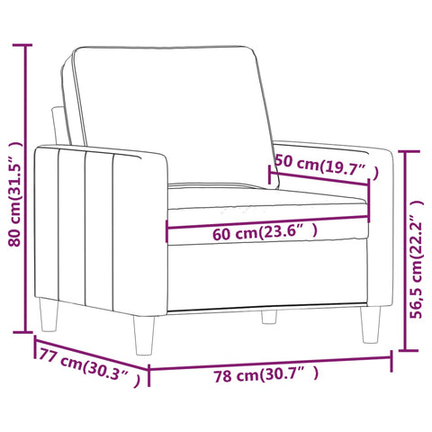 Sessel Hellgrau 60 cm Samt