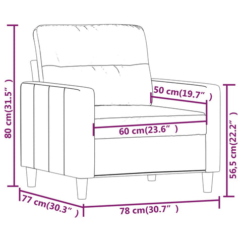 Sofasessel Creme 60 cm Stoff