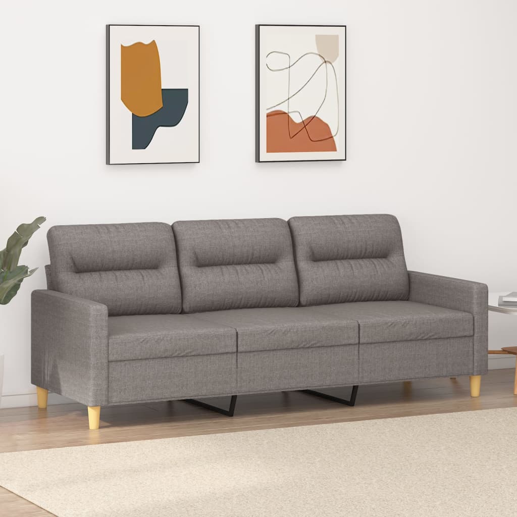 3-Sitzer-Sofa Taupe 180 cm Stoff