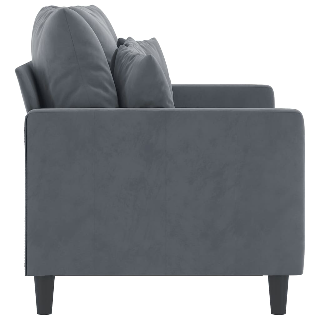 2-Sitzer-Sofa Dunkelgrau 120 cm Samt