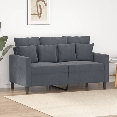 2-Sitzer-Sofa Dunkelgrau 120 cm Samt