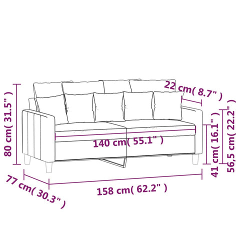 2-Sitzer-Sofa 140 cm Samt in verschiedenen Farben und Stilen