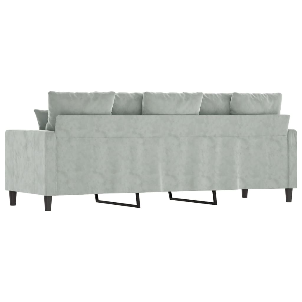 3-Sitzer-Sofa Hellgrau 180 cm Samt