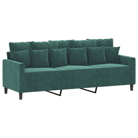 3-Sitzer-Sofa Dunkelgrün 180 cm Samt