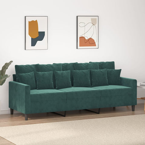 3-Sitzer-Sofa Dunkelgrün 180 cm Samt