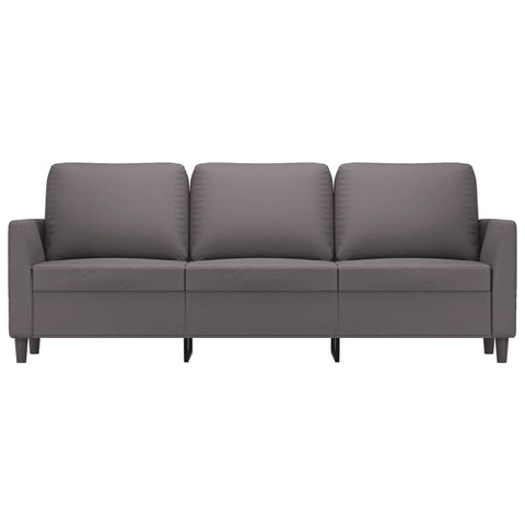 3-Sitzer-Sofa Grau 180 cm Kunstleder