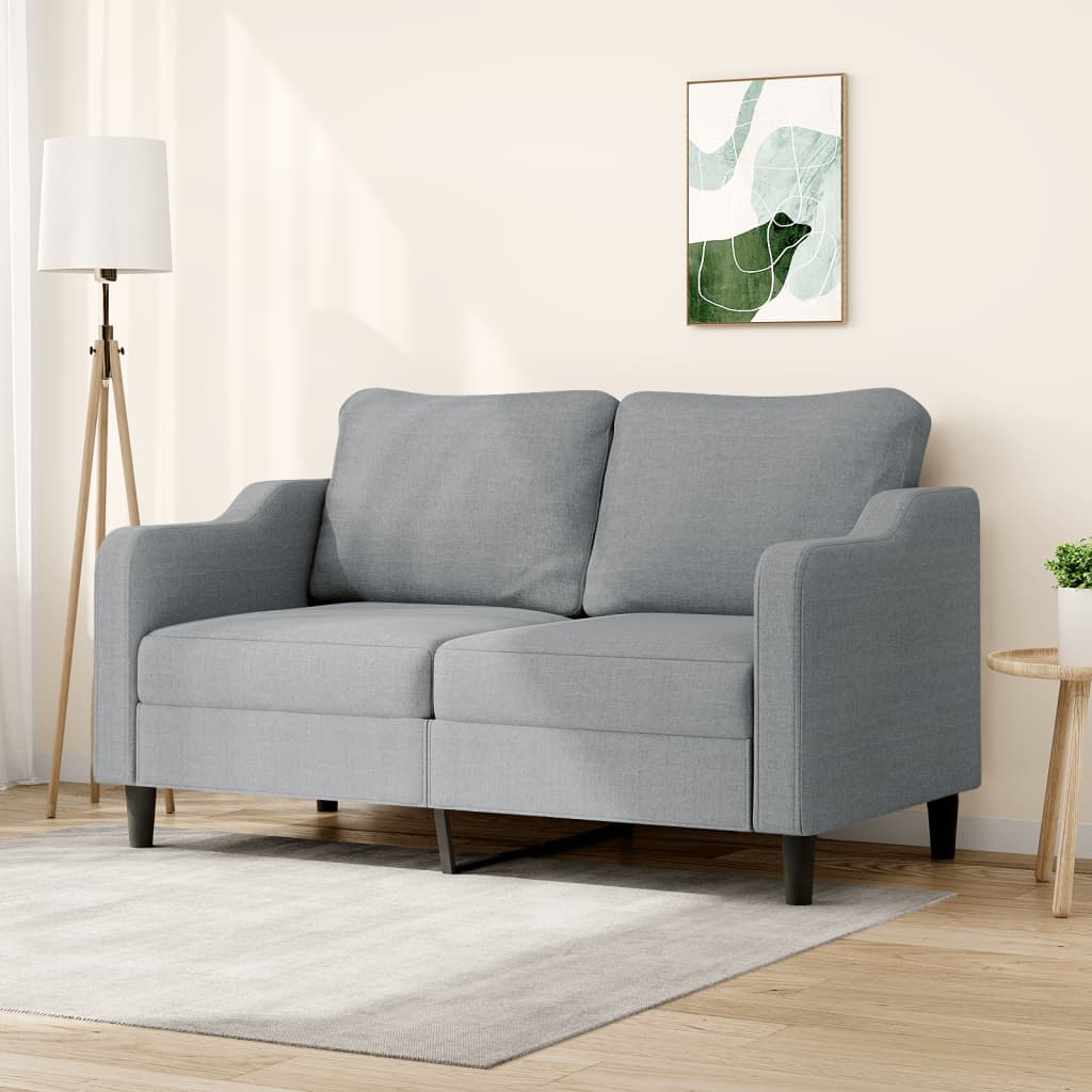 2-Sitzer-Sofa Hellgrau 140 cm Stoff