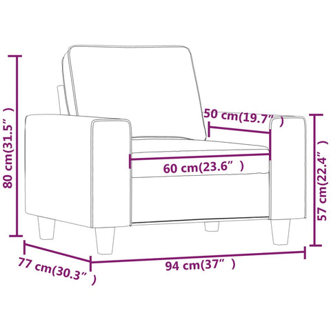 Sessel Dunkelgrau 60 cm Stoff