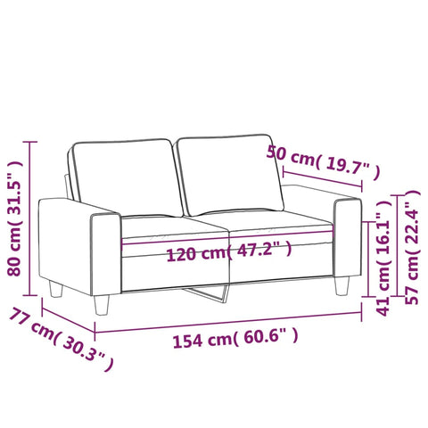 2-Sitzer-Sofa Dunkelgrau 120 cm Stoff