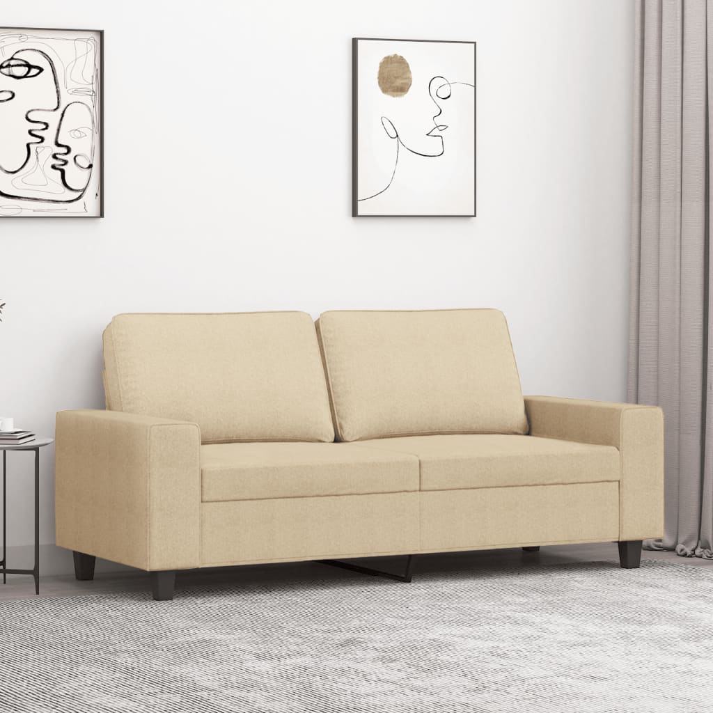 2-Sitzer-Sofa Creme 140 cm Stoff