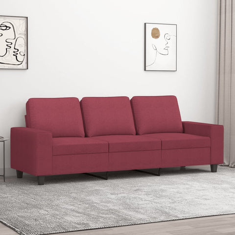 3-Sitzer-Sofa Weinrot 180 cm Stoff