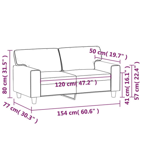 2-Sitzer-Sofa Weinrot 120 cm Kunstleder