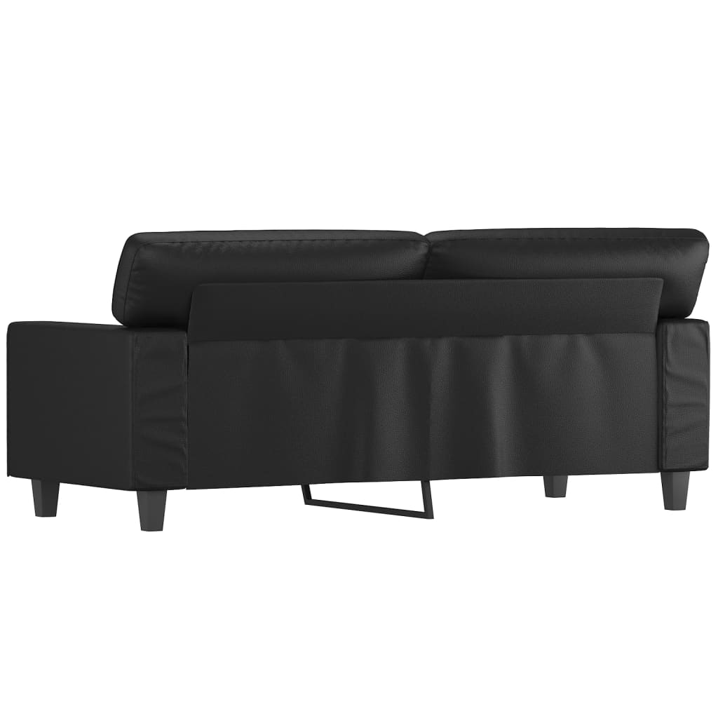 2-Sitzer-Sofa Schwarz 140 cm Kunstleder