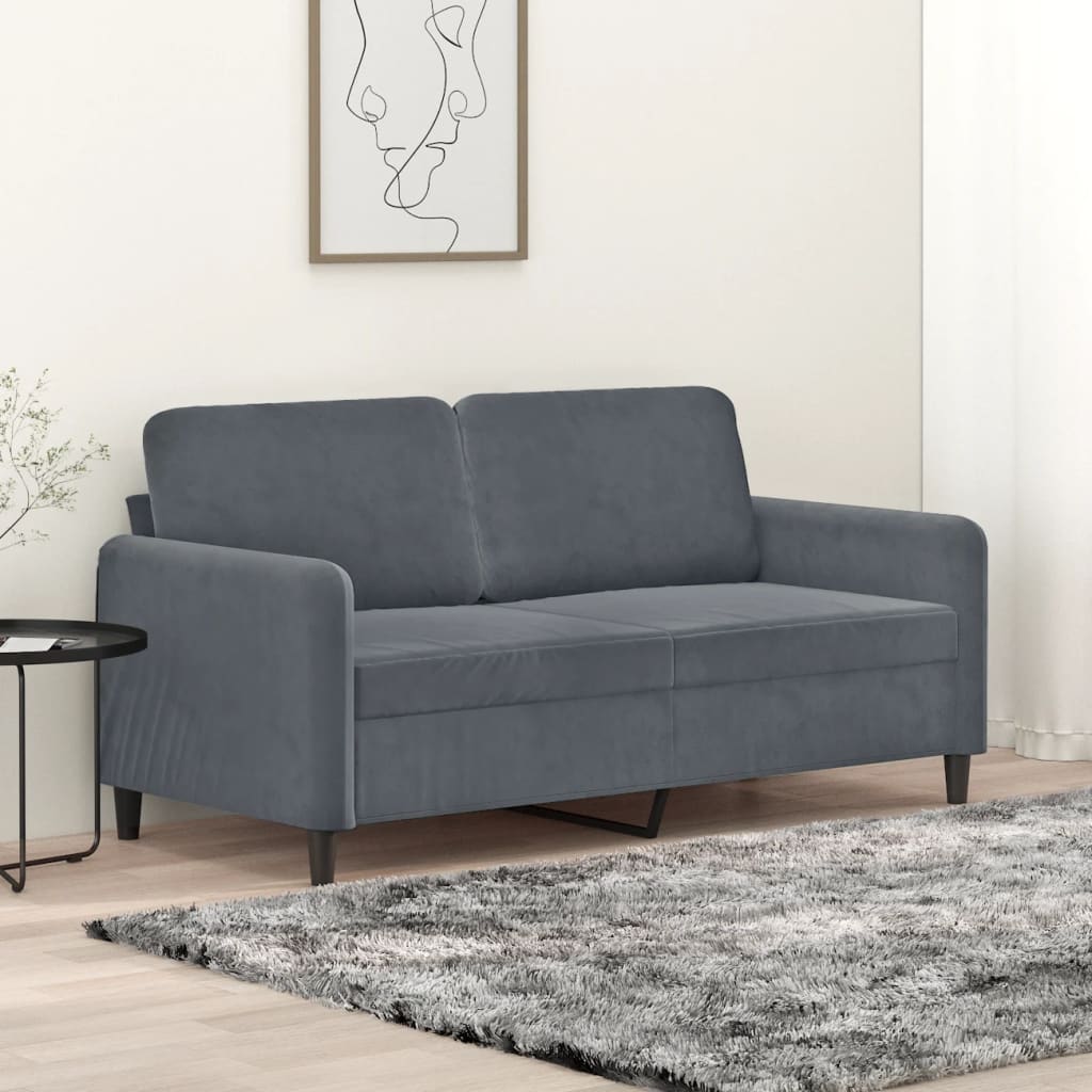 2-Sitzer-Sofa Dunkelgrau 140 cm Samt