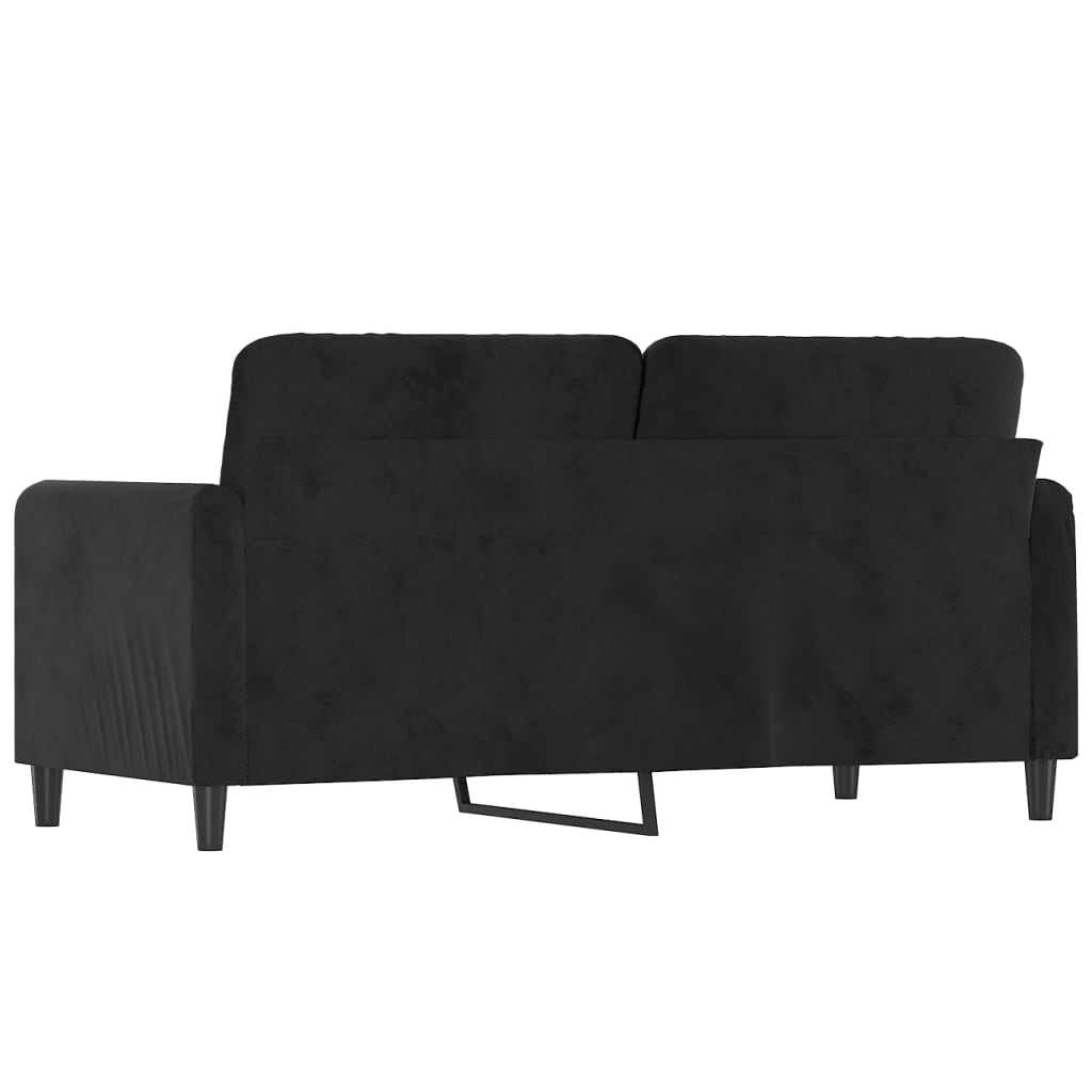 2-Sitzer-Sofa Schwarz 140 cm Samt