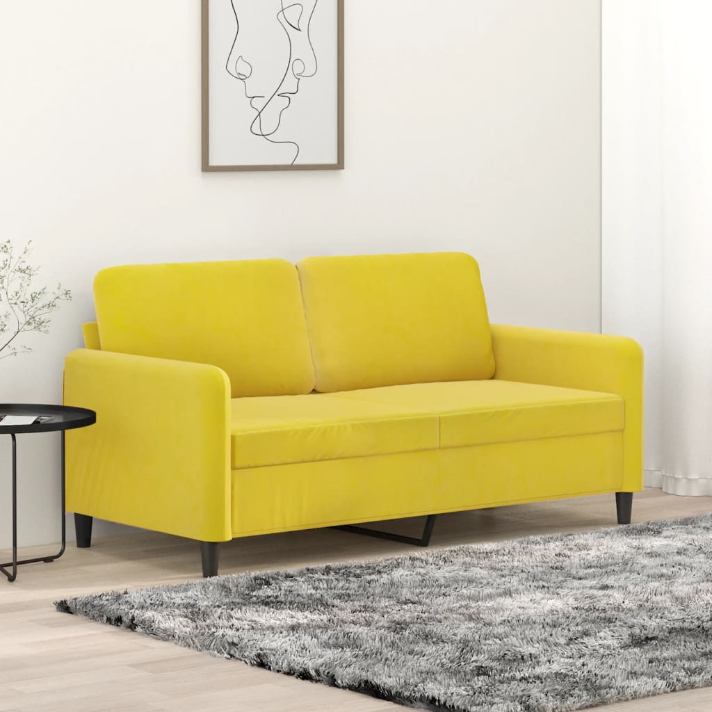 2-Sitzer-Sofa Gelb 140 cm Samt