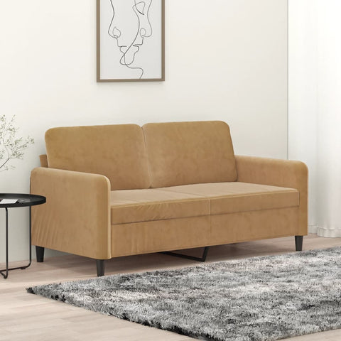 2-Sitzer-Sofa Braun 140 cm Samt