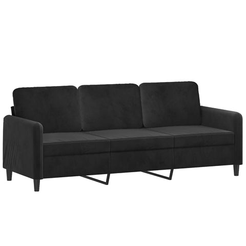 3-Sitzer-Sofa Schwarz 180 cm Samt