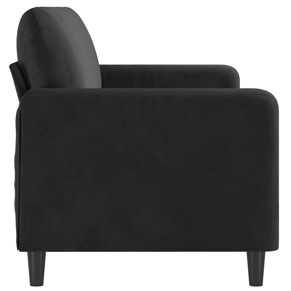 3-Sitzer-Sofa Schwarz 180 cm Samt