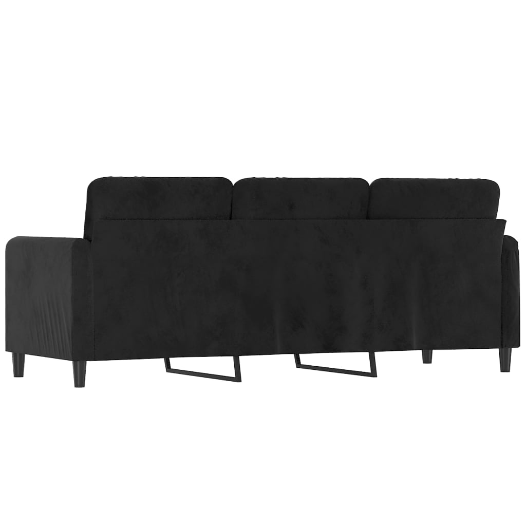 3-Sitzer-Sofa Schwarz 180 cm Samt