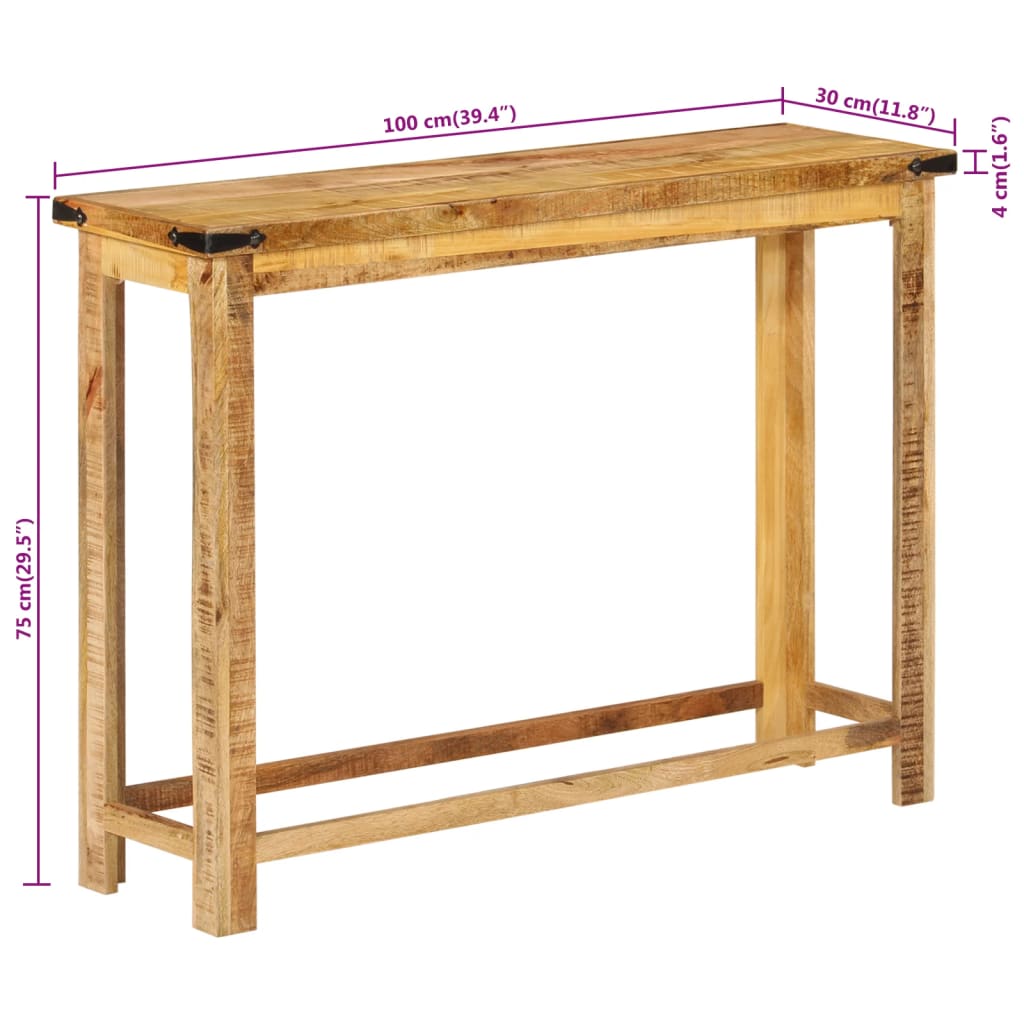 Konsolentisch 100x30x75 cm Massivholz Mango