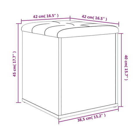 Sitzbank mit Stauraum Grau Sonoma 42x42x45 cm Holzwerkstoff