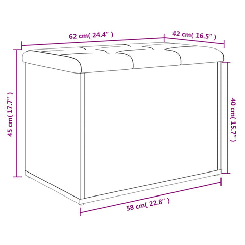 Sitzbank mit Stauraum Weiß 62x42x45 cm Holzwerkstoff